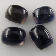 2 Iolite plain dome cushion loose cut gemstones (N) 6 x 8mm CLOSEOUT