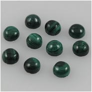 8 Malachite Round Gemstone Cabochon (N) 3mm  CLOSEOUT