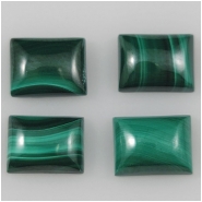 3 Malachite Rectangle Gemstone Cabochon (N) 6 x 8mm  CLOSEOUT