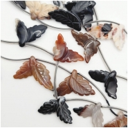 5 Agate Mix Leaves Top Drilled Gemstone Pendant Beads (N) Approximate size 19 x 30mm