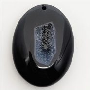 1 Druzy Agate Freeform Gemstone Pendant (D) Approximate Size 27.75 x 36.8mm