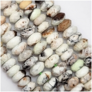 White Jasper Faceted Rondelle Gemstone Beads (N) Approximate size 10mm 8 inches CLOSEOUT