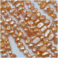 Pearls Freshwater Peach Side Drilled Flat Back Baroque Beads (D) 3.1 x 3.1mm to 3.6 x 5.7mm 15 inches