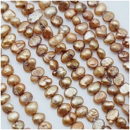 Pearls Freshwater Light Copper Side Drilled Flat Back Baroque Beads (D) 4 x 4.5mm to 5 x 7mm 16 inches