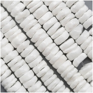 White Litob Shell Heishi Beads (N) 5.5 to 6mm 24 inches