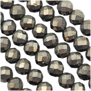 Pyrite Faceted Tube Gemstone Beads (N) 3mm 15.5 inches
