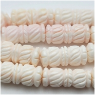 Pink Conch Shell Carved Tube Beads (N) 20.5 to 21.5mm 15.75 inches