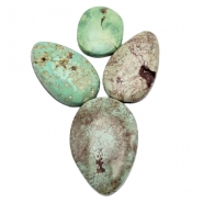 Turquoise North American 4 Piece Mix Backed Gemstone Cabochons (S) 9.44 x 11.1mm to 13.55 x 19.35mm