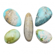 Turquoise North American 5 Piece Mix Backed Gemstone Cabochons (S) 6.75 x 19.3mm to 10.13 x 15.15mm