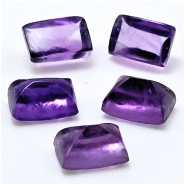 4 Amethyst 4 x 6mm Rectangle Sugarloaf Loose Cut Gemstone Cabochons (N)