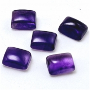 2 Amethyst 6 x 8mm Rectangle Loose Cut Gemstone Cabochons (N)