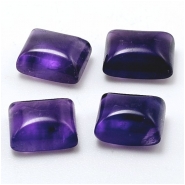 1 Amethyst 8 x 10mm Dark Rectangle Loose Cut Gemstone Cabochons (N)