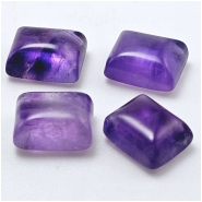 1 Amethyst 8 x 10mm Rectangle Loose Cut Gemstone Cabochons (N)