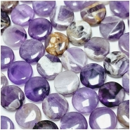 Dog Tooth Amethyst 10mm Coin Gemstone Beads (N) 15.75 inches