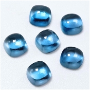 1 London Blue Topaz 6mm Square Loose Cut Gemstone Cabochons (IH)