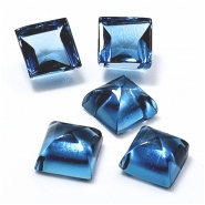 1 London Blue Topaz 7mm Sugarloaf Square Loose Cut Gemstone Cabochons (IH)