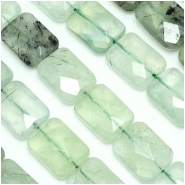 Prehnite Faceted Rectangle Gemstone Beads (N) 12.5 x 16.25mm 15.5 inches