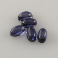 5 Iolite oval cabochon loose cut gemstones (N) Approximately 3 x 5mm