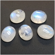 1 Rainbow Moonstone Oval Cabochon Loose Cut Gemstone (N) Approximate size 9.81 to 10.20mm x 12.14 to 12.44mm