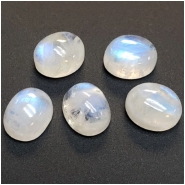 1 Rainbow Moonstone Oval Cabochon Loose Cut Gemstone (N) Approximate size 9.81 to 10.20mm x 12.14 to 12.44mm CLOSEOUT