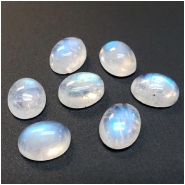 1 Rainbow Moonstone Oval Cabochon Loose Cut Gemstone (N) Approximate size 7.01 to 7.17mm x 8.75 to 9.06mm
