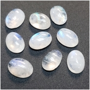 5 Rainbow Moonstone Oval Cabochon Loose Cut Gemstone (N) Approximate size 4.70 to 5.15mm x 7.03 to 7.40mm CLOSEOUT