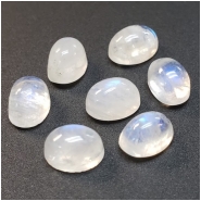 4 Rainbow Moonstone Oval Cabochon Loose Cut Gemstone (N) Approximate size 4.89 to 5.25mm x 7.12 to 7.42mm