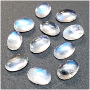 4 Rainbow Moonstone Oval Gemstone Cabochons Loose Cut (N) 4 x 6mm