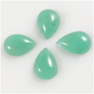 1 Chrysoprase 7 x 10mm Pear Low Dome Gemstone Cabochon (N) Approximate Size 6.91 x 9.9mm to 7.2 x 10.2mm