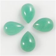 1 Chrysoprase 7 x 10mm High Dome Pear Shape Gemstone Cabochon (N) Approximate Size 6.9 x 9.9mm to 7.2 x 10.2mm
