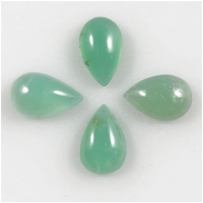 2 Chrysoprase 5 x 8mm Pear Gemstone Cabochon (N) Approximate Size 4.9 x 7.9mm to 5.3 x 8.2mm