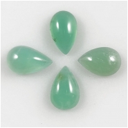 2 Chrysoprase 5 x 8mm Pear Gemstone Cabochon (N) 4.9 x 7.9mm to 5.3 x 8.2mm  CLOSEOUT