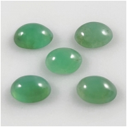 3 Chrysoprase 5 x 7mm Oval Gemstone Cabochon (N) 4.9 x 6.8mm to 5.2 x 7.1mm  CLOSEOUT