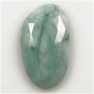 1 Emerald Rose Cut Gemstone Cabochon (N) Approximate size 17.87 x 30.8mm