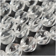 Crystal Quartz Twisted Round Gemstone Beads (N) Approximate size 9.5 to 10.2mm 15.75 inches