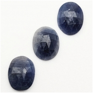 Sapphire Blue Oval Rose Cut Gemstone Cabochon (N) Approximate size 7 x 9mm