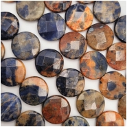Sunset Sodalite Faceted Coin Gemstone Beads (N) Approximate size 20mm 16 inches