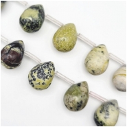 Yellow Turquoise Jasper Briolette Gemstone Beads (N) Approximate size 12.25 x 17mm 16 inches