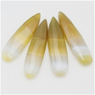 Chalcedony Yellow Faceted Briolette Drops Gemstone Beads (N) 11.3 x 39.7mm to 10.88 x 41.84mm 2 pieces