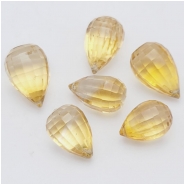 Citrine Fancy Faceted Briolette Gemstone Beads (H)5.13 x 8.62mm to 7.7 x 11.93mm 10 pieces