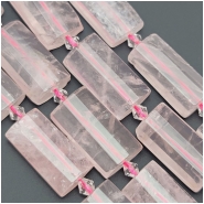 Rose Quartz Faceted Rectangle Gemstone Beads (N) 13.9 x 23 to 15.3 x 26.9mm 16 inches