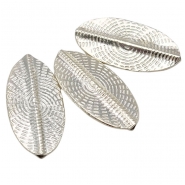 1 Karen Hill Tribe Silver Stamped Leaf Shape Bead 19.5 x 39.9mm
