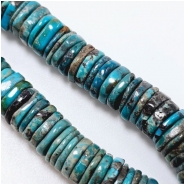 Hubei Turquoise Center Drilled Disc Gemstone Beads (S) 10.66 to 12mm 16 inches