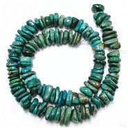 Hubei Turquoise Center Drilled Flat Nugget Gemstone Beads (S) 6 to 13mm 16 inches