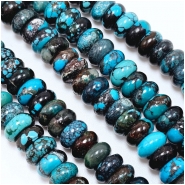 Hubei Turquoise Rondelle Gemstone Beads (DS) 8mm 16 inches