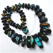 Hubei Turquoise Graduated Hand Cut Center Drilled Disc Gemstone Beads Color Shot (S) 8.8 to 24.3mm 16 inches