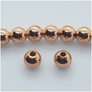 50 Copper 5mm Round Beads Approximate size 4.70mm