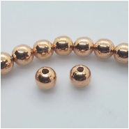 25 Copper 6mm Round Beads Approximate size 6.40mm