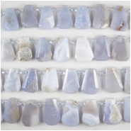 3 Chalcedony Faceted Trapezoid Ladder Gemstone Pendant Beads (N) Approximate Size 21.4 x 26.5mm to 21.4 x 29.5mm