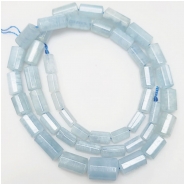 Aquamarine Graduated Faceted Tube Gemstone Beads (H) Approximate size 3.7 to 10.2mm 18.5 inches